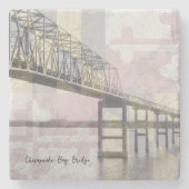 Maryland Flag Chesapeake Bay Bridge Stone Onderzet Stenen Onderzetter (Voorkant)