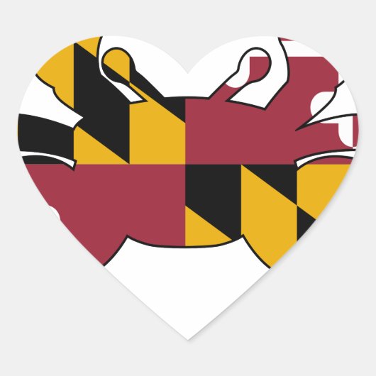 Maryland Flag Crab Hart Sticker (Voorkant)