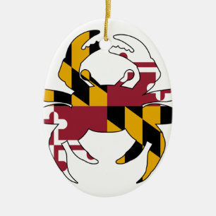 Maryland Flag Crab Keramisch Ornament