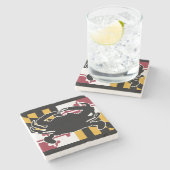 Maryland Flag/Crab marble onderzetter (Zijkant)