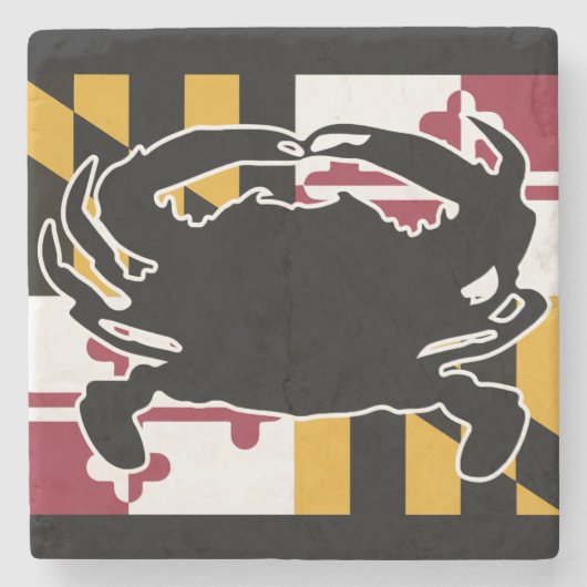 Maryland Flag/Crab marble onderzetter (Voorkant)