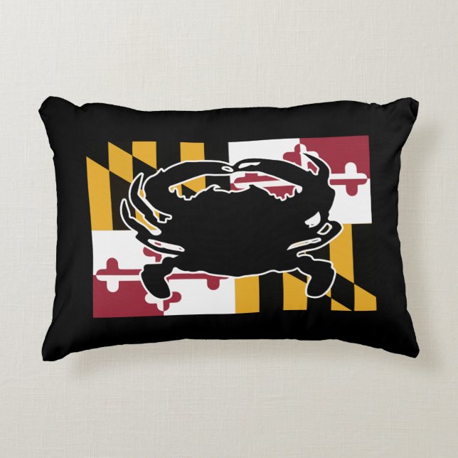 Maryland Flag/Crab pillow Accent Kussen (Voorkant)