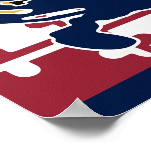 Maryland Flag/Crab poster - marineblauw (Hoek)