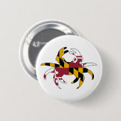 Maryland Flag Crab Ronde Button 5,7 Cm (Voorkant /achterkant)
