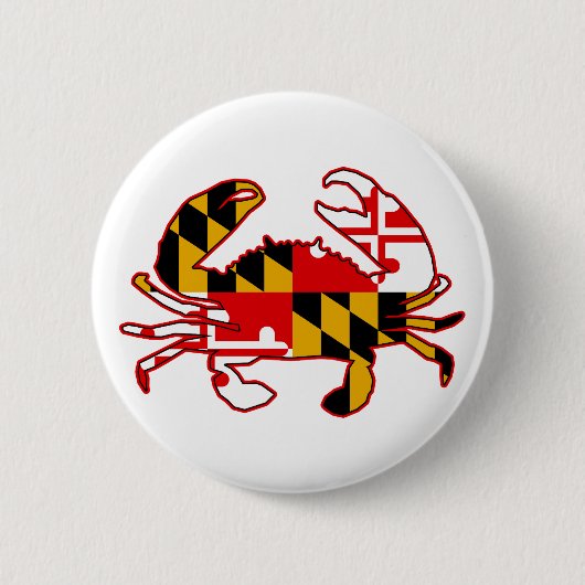 Maryland Flag Crab Ronde Button 5,7 Cm (Voorkant)