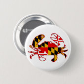Maryland Flag Crab Ronde Button 5,7 Cm (Voorkant /achterkant)