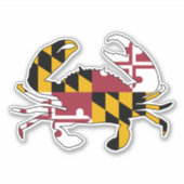 Maryland Flag Crab Sticker (Voorkant)