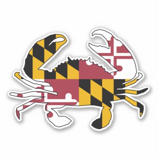 Maryland Flag Crab Sticker (Voorkant)