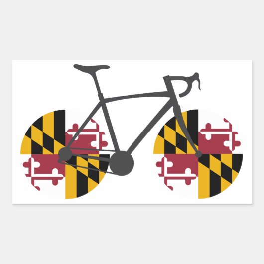 Maryland Flag Cycling Rechthoekige Sticker (Voorkant)