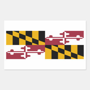 Maryland Flag Decal (set van 4) Rechthoekige Sticker