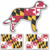 Maryland Flag Dog Chesapeake Bay Retriever Sticker (Voorkant)