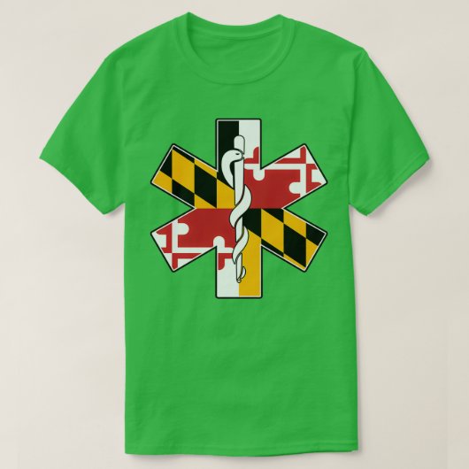Maryland Flag EMS Emergency Medical Services for E T-shirt (Design voorkant)