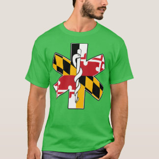 Maryland Flag EMS Emergency Medical Services for E T-shirt