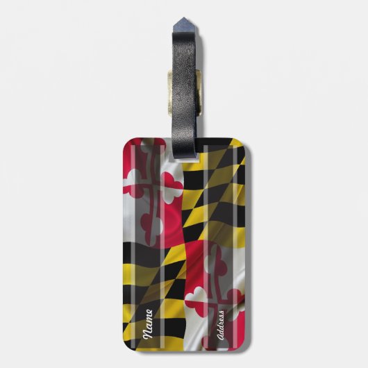 Maryland Flag Fabric Bagagelabel (Achterkant verticaal)