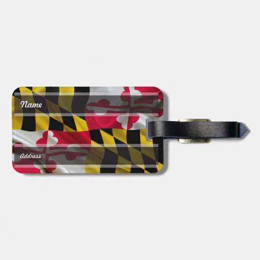 Maryland Flag Fabric Bagagelabel (Achterkant horizontaal)