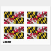 Maryland Flag Fabric Rechthoekige Sticker (Vel)