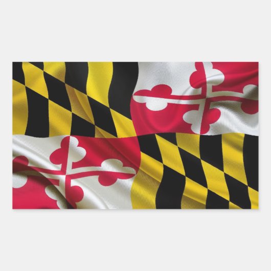 Maryland Flag Fabric Rechthoekige Sticker (Voorkant)