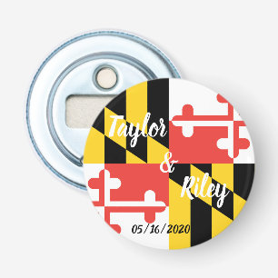 Maryland Flag gepersonaliseerd Button Flesopener
