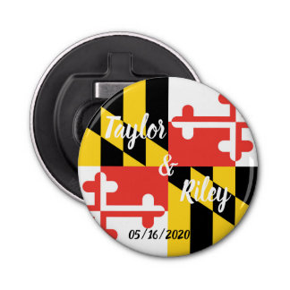 Maryland Flag gepersonaliseerd Button Flesopener