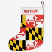 Maryland Flag gepersonaliseerd Kleine Kerstsok (Achterkant)