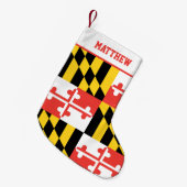 Maryland Flag gepersonaliseerd Kleine Kerstsok (Voorkant (Hangend))