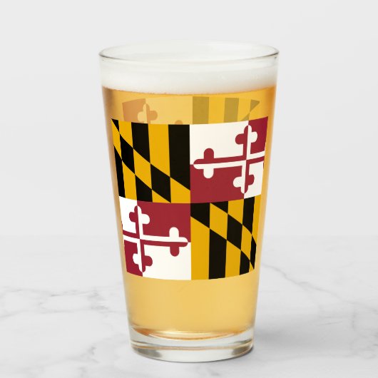 Maryland Flag Glas (Voorkant gevuld)