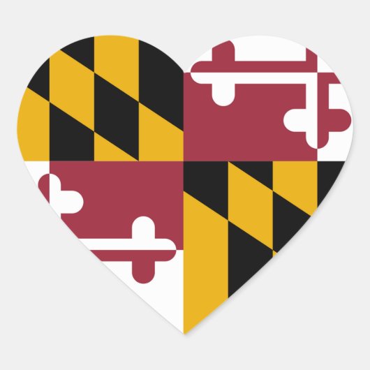 Maryland Flag Hart Sticker (Voorkant)