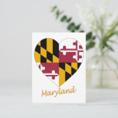 Maryland Flag Heart Briefkaart (Staand voorkant)