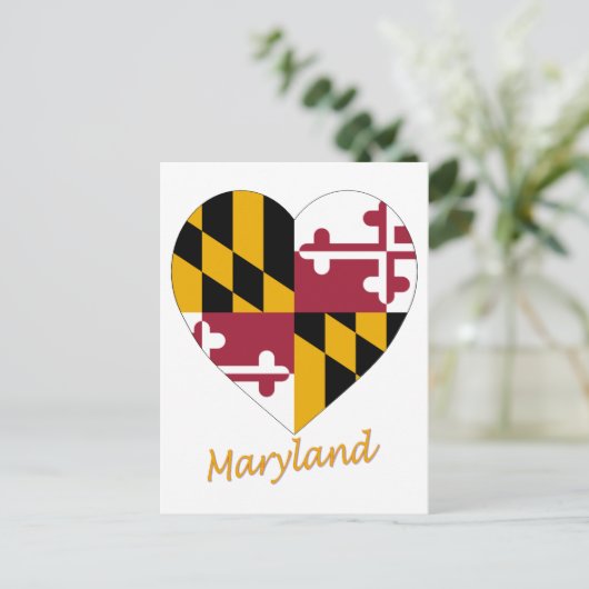 Maryland Flag Heart Briefkaart (Staand voorkant)