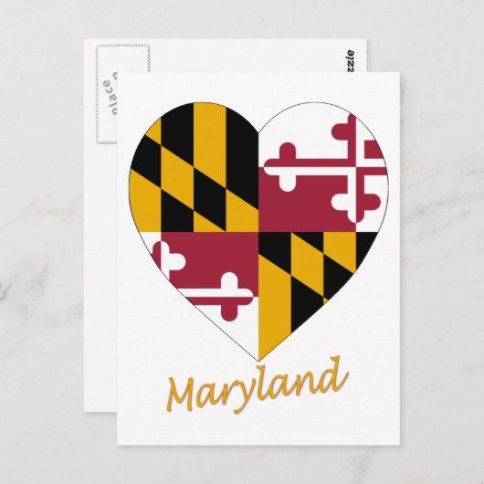 Maryland Flag Heart Briefkaart (Voorkant / Achterkant)