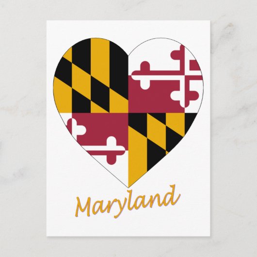 Maryland Flag Heart Briefkaart (Voorkant)