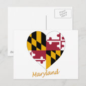 Maryland Flag Heart Briefkaart (Voorkant / Achterkant)