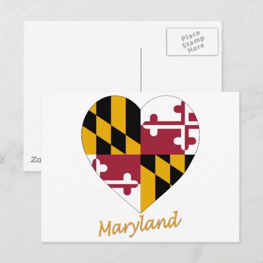 Maryland Flag Heart Briefkaart (Voorkant / Achterkant)