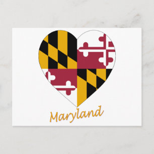 Maryland Flag Heart Briefkaart