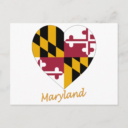 Maryland Flag Heart Briefkaart (Voorkant)