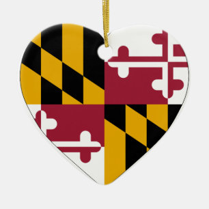 Maryland Flag Heart Keramisch Ornament