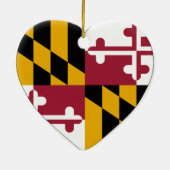 Maryland Flag Heart Keramisch Ornament (Achterkant)