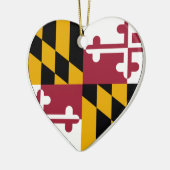 Maryland Flag Heart Keramisch Ornament (Links)