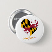 Maryland Flag Heart Ronde Button 5,7 Cm (Voorkant /achterkant)