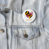 Maryland Flag Heart Ronde Button 5,7 Cm (In situ)
