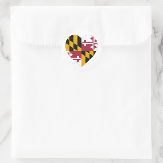 Maryland Flag Heart Ronde Sticker (Tas)