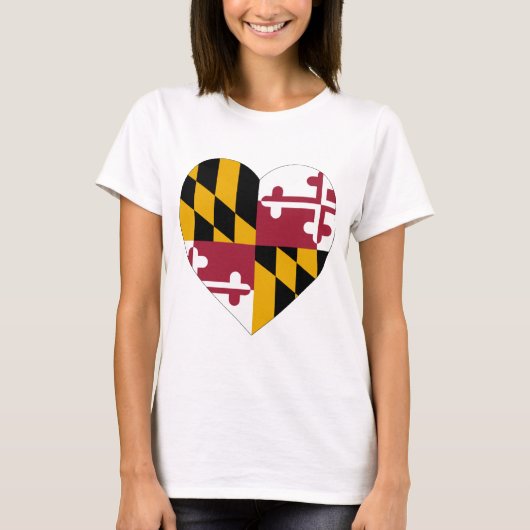 Maryland Flag Heart T-shirt (Voorkant)