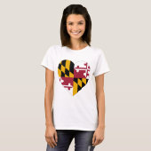 Maryland Flag Heart T-shirt (Voorkant volledig)