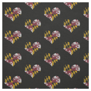 maryland Flag Hearts Stof