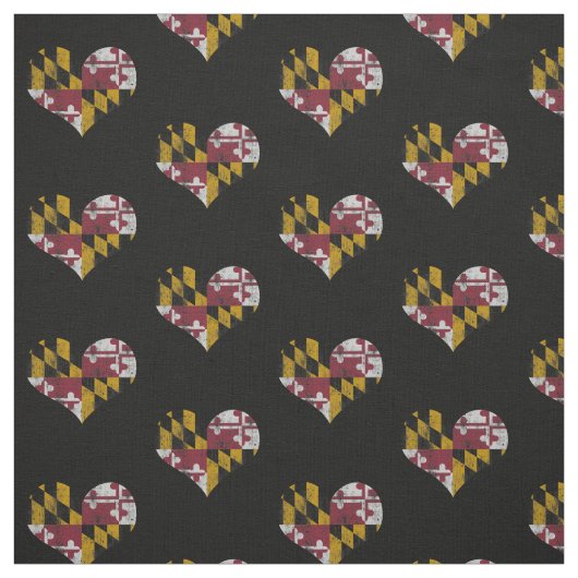 maryland Flag Hearts Stof (Swatch)