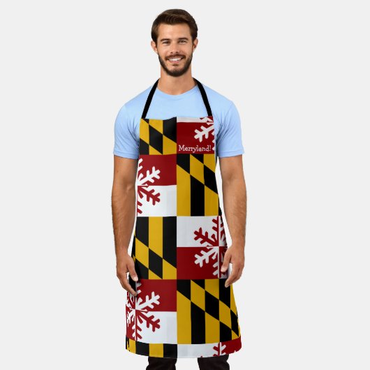 Maryland Flag Holiday Snowflake Schort (Gedragen)