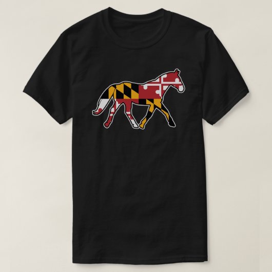 Maryland Flag Horse Sticker T-shirt (Design voorkant)