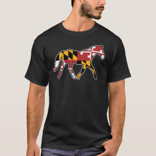 Maryland Flag Horse Sticker T-shirt