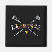 Maryland Flag Lacrosse Boys Mannen College LAX Sti Magneet (Voorkant)