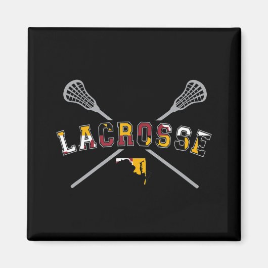 Maryland Flag Lacrosse Boys Mannen College LAX Sti Magneet (Voorkant)
